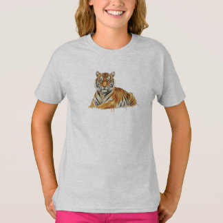 Camiseta Ilustración de Tigre en Acuarela – Fauna Majestuos