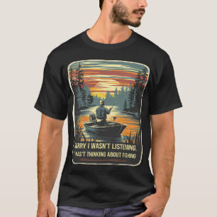 Camiseta ilustración de tinta de huesos de pescado