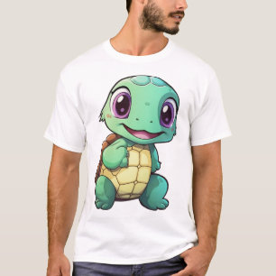 Camiseta Ilustración de tortuga de dibujos animados Copiar 