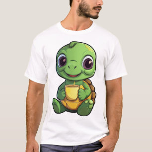Camiseta Ilustración de tortuga de dibujos animados Copiar 