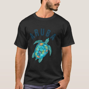 Camiseta Ilustracion de tortuga marina de Aruba Beach