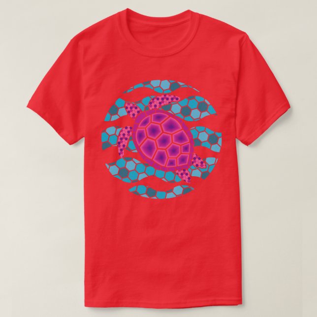 Camiseta Ilustracion de tortuga rosa (Diseño del anverso)