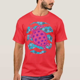 Camiseta Ilustracion de tortuga rosa