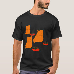 Camiseta Ilustración de tres gatos naranjas