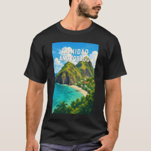 Camiseta Ilustración de Trinidad y Tobago Arte de Viaje Ret