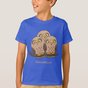 Camiseta Ilustracion de trío de búho lindo