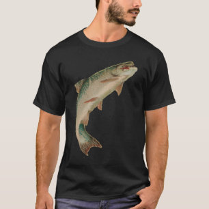 Camiseta Ilustracion de trucha de lago de agua dulce 1888