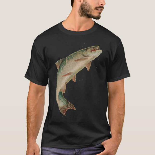 Camiseta Ilustracion de trucha de lago de agua dulce 1888 (Anverso)