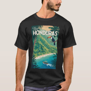 Camiseta Ilustración de Tucán de Honduras Arte de Viaje Vin