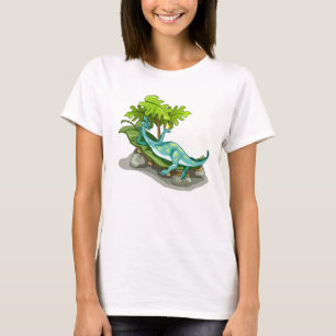 Camiseta Ilustracion De Un Atardecer Iguanodon.