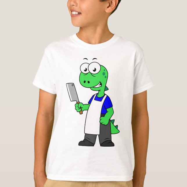 Camiseta Ilustracion De Un Carnicero Tirrannosauro. (Anverso)