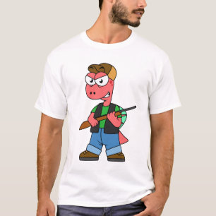 Camiseta Ilustracion De Un Cazador De Spinosaurus Con Un Ar