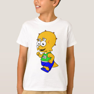 Camiseta Ilustracion De Un Corredor De Triceratops.