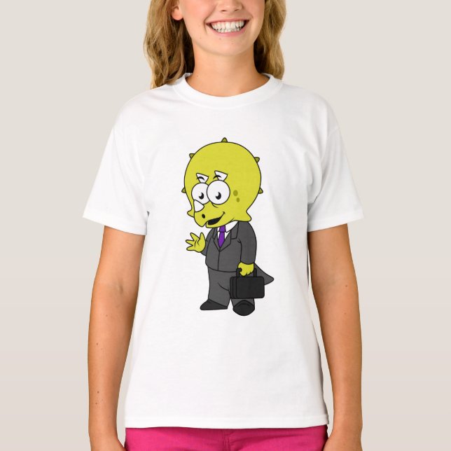 Camiseta Ilustracion De Un Empresario De Triceratops. (Anverso)