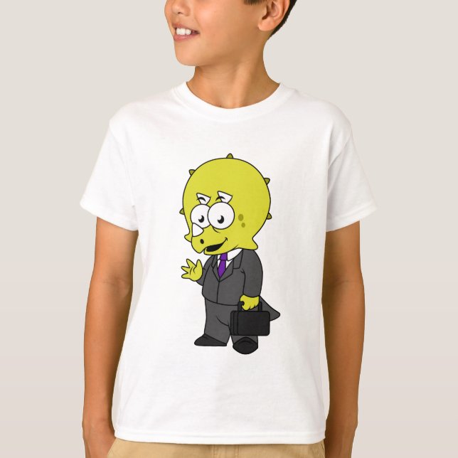 Camiseta Ilustracion De Un Empresario De Triceratops. (Anverso)