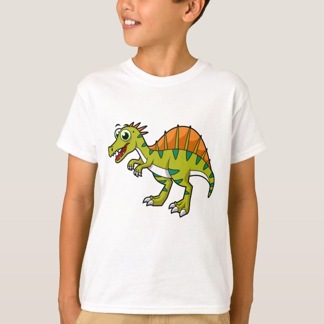 Camiseta Ilustracion De Un Espinosaurio Sonriente. (Anverso)