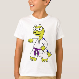 Camiseta Ilustracion De Un Estegosaurio Practicando El Kara