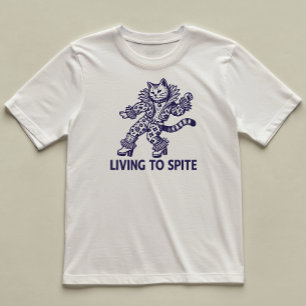 Camiseta Ilustración De Un Gato Divertido De Vivir Para Esp
