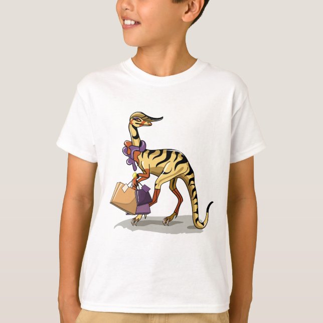 Camiseta Ilustracion De Un Iguanodon Con Bolsas Comerciales (Anverso)