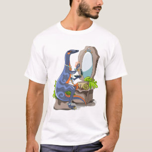 Camiseta Ilustracion De Un Iguanodon Que Se Pone En El Maqu