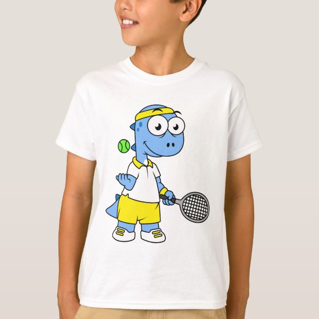 Camiseta Ilustracion De Un Jugador De Tenis Rex De Tyrannos (Anverso)