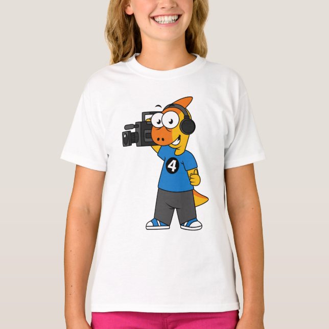 Camiseta Ilustracion De Un Operador De Cámara Parasauroloph (Anverso)