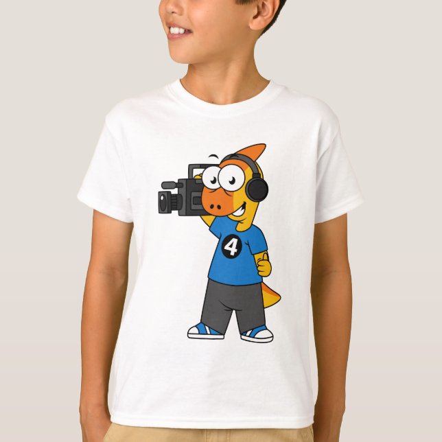 Camiseta Ilustracion De Un Operador De Cámara Parasauroloph (Anverso)