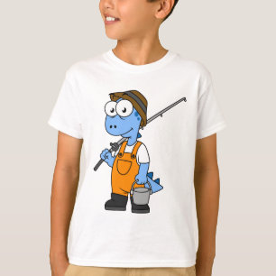 Camiseta Ilustracion De Un Pescador Allosauro.