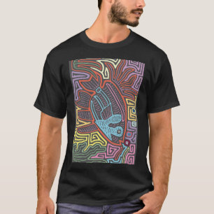 Camiseta ilustración de un pez basado en una mola kuna