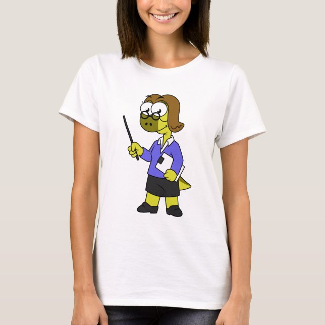 Camiseta Ilustracion De Un Profesor De Paquicefalosaurio. (Anverso)