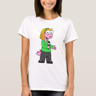 Camiseta Ilustracion De Un Reportero De Allosaurus News.