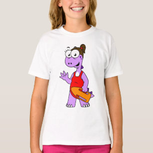 Camiseta Ilustracion De Un Salvavidas Tirrannosauro Rex.