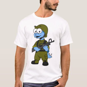 Camiseta Ilustracion De Un Soldado Estegosaurio.