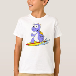 Camiseta Ilustracion De Un Spinosaurus De Surf.