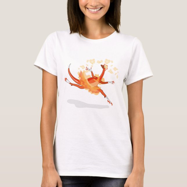 Camiseta Ilustracion De Una Ballerina Bailando Raptor. 2 (Anverso)