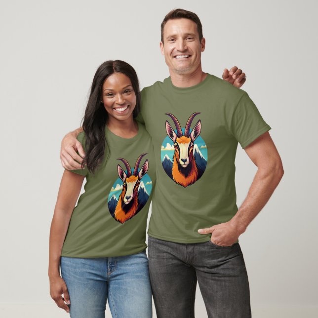 Camiseta Ilustración de una cabeza de gamuza (Unisexo)