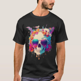 Camiseta ilustracion de una Cránula Muerta usando una moder