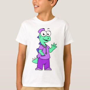 Camiseta Ilustracion De Una Enfermera Estegosauria.