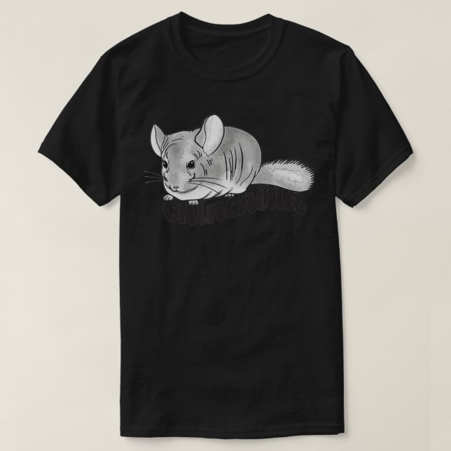 Camiseta Ilustracion de una linda chinchilla gris (Diseño del anverso)