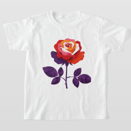 Camiseta Ilustración de una rosa colorida