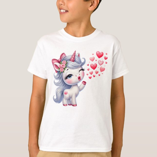 Camiseta Ilustración de Unicornio Adorable (Anverso)