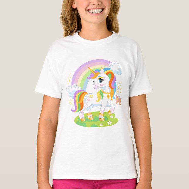 Camiseta Ilustracion de unicornio cutáneo #1 (Anverso)