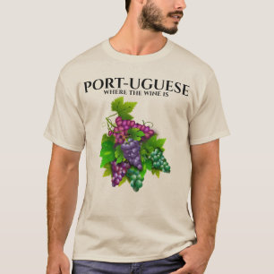 Camiseta ilustracion de uva de la bodega portuaria portugue