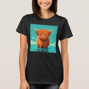 Camiseta Ilustración de vaca escocesa de las Highlands ador