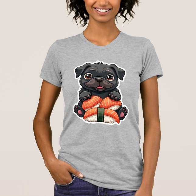 Camiseta Ilustración de vector de dibujos animados de sushi (Anverso)