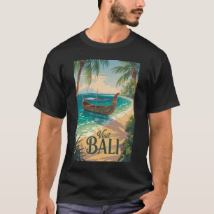 Camiseta Ilustración de viaje de arte vintage de Bali Indon