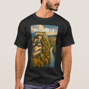 Camiseta Ilustración de viaje de arte vintage de Eslovaquia