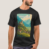 Ilustración de viaje de arte vintage de Liechtenst