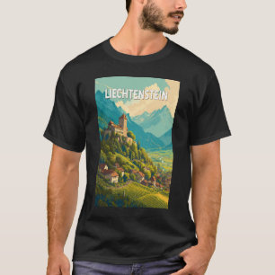 Camiseta Ilustración de viaje de arte vintage de Liechtenst