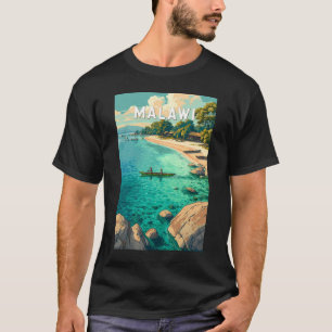 Camiseta Ilustración de viaje de arte vintage de Malawi